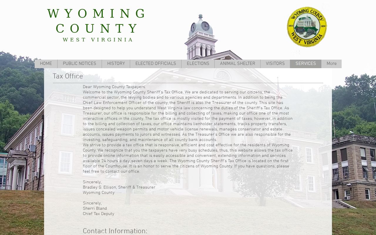 Wyoming County property tax records Sheriff's Tax Office information
