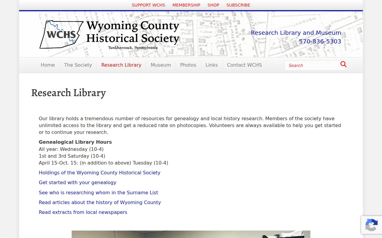 Wyoming County former owners historical society research library